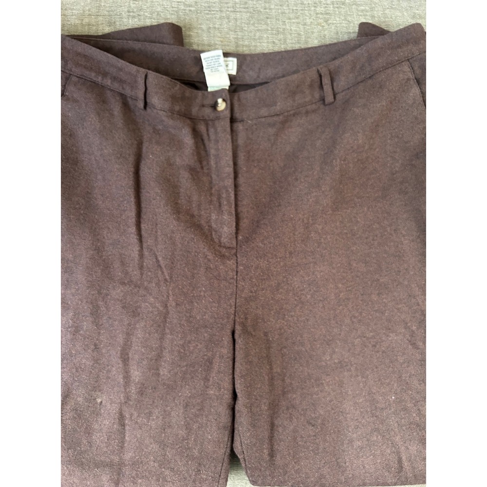 L.L.Bean Women's Cotton Blend Brown Trousers Regular Fit Size 20 Autumn - Picture 3 of 5